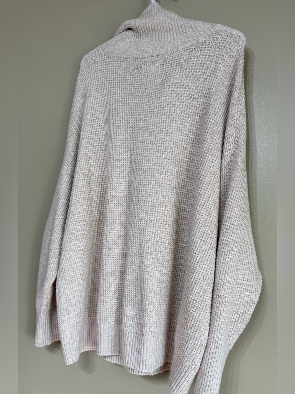 Aerie CozyUp Waffle Textured Quarter-Zip Sweater in Cream - Picture 8 of 11